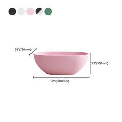 Matte Black Modern Simple Style Elliptical Freestanding Bathtub with Roll Top Soaking Design, 59"L x 28"W x 22"H Bathtubs