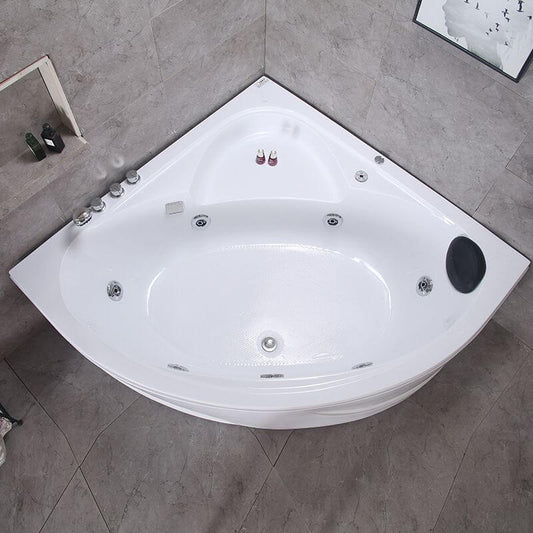 Triangular Back to Wall White Corner Bathtub in a Contemporary Style - Tub Only 44"L x 44"W x 22"H Bathtubs