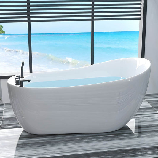 Antique Finish Single Slipper Bathtub Modern Soaking Oval Bathtub Bathtubs