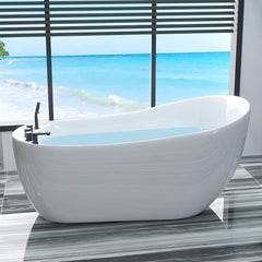 Antique Finish Single Slipper Bathtub Modern Soaking Oval Bathtub Bathtubs