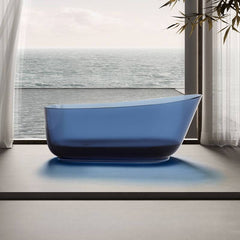 Casual Resin Oval Freestanding Bathtub with Single Slipper Soaking Bathtubs