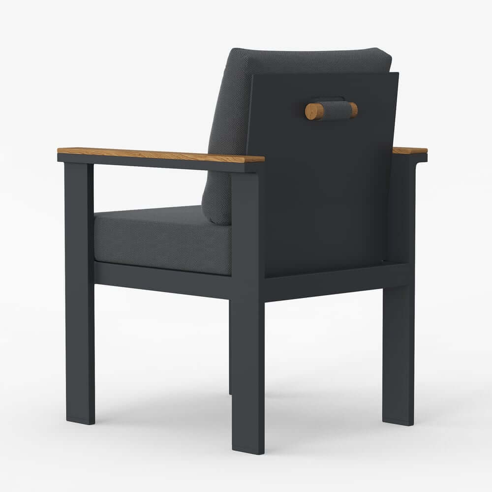 10-Piece Modern Outdoor Dining Set with Teak Wood Table and Cushions