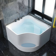 Corner Bathtub Seat Included Acrylic Pop-Up Drain Soaking in White - 35"L x 35"W x 25"H Tub Bathtubs