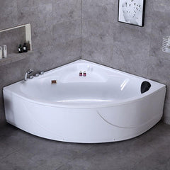 Triangular Back to Wall White Corner Bathtub in a Contemporary Style - Tub Only 44"L x 44"W x 22"H Bathtubs