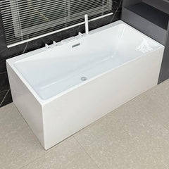 Ink Rectangular Freestanding Bathtub in Contemporary Style with Back to Wall Design, Polymethyl Methacrylate Material, and Soaking Bath Therapy, Tub, 39.4"L x 29.5"W x 24"H Bathtubs