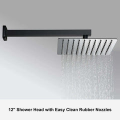 12-Inch Modern Brass Rain Shower System with Hand Shower