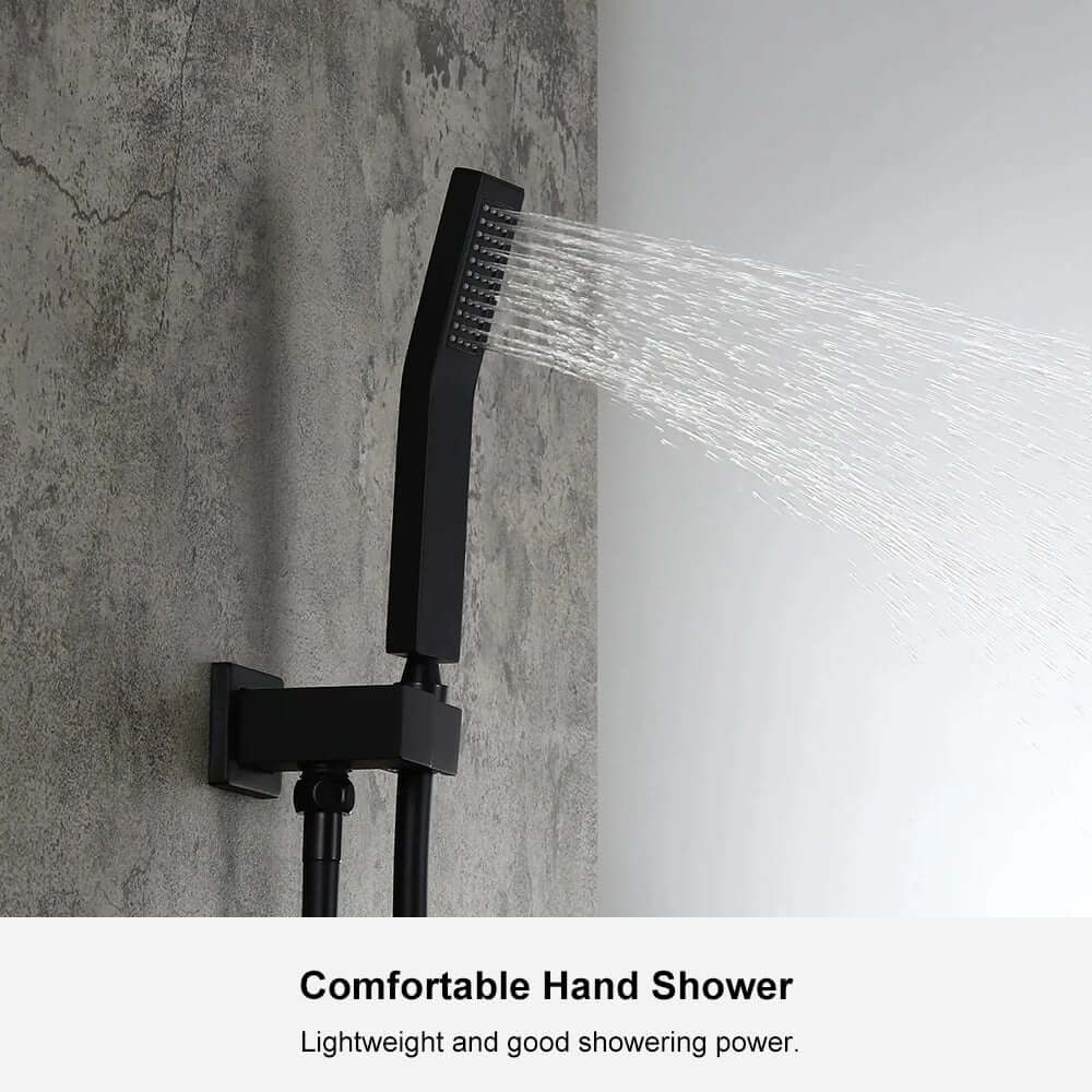 12-Inch Modern Brass Rain Shower System with Hand Shower