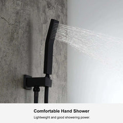 12-Inch Modern Brass Rain Shower System with Hand Shower