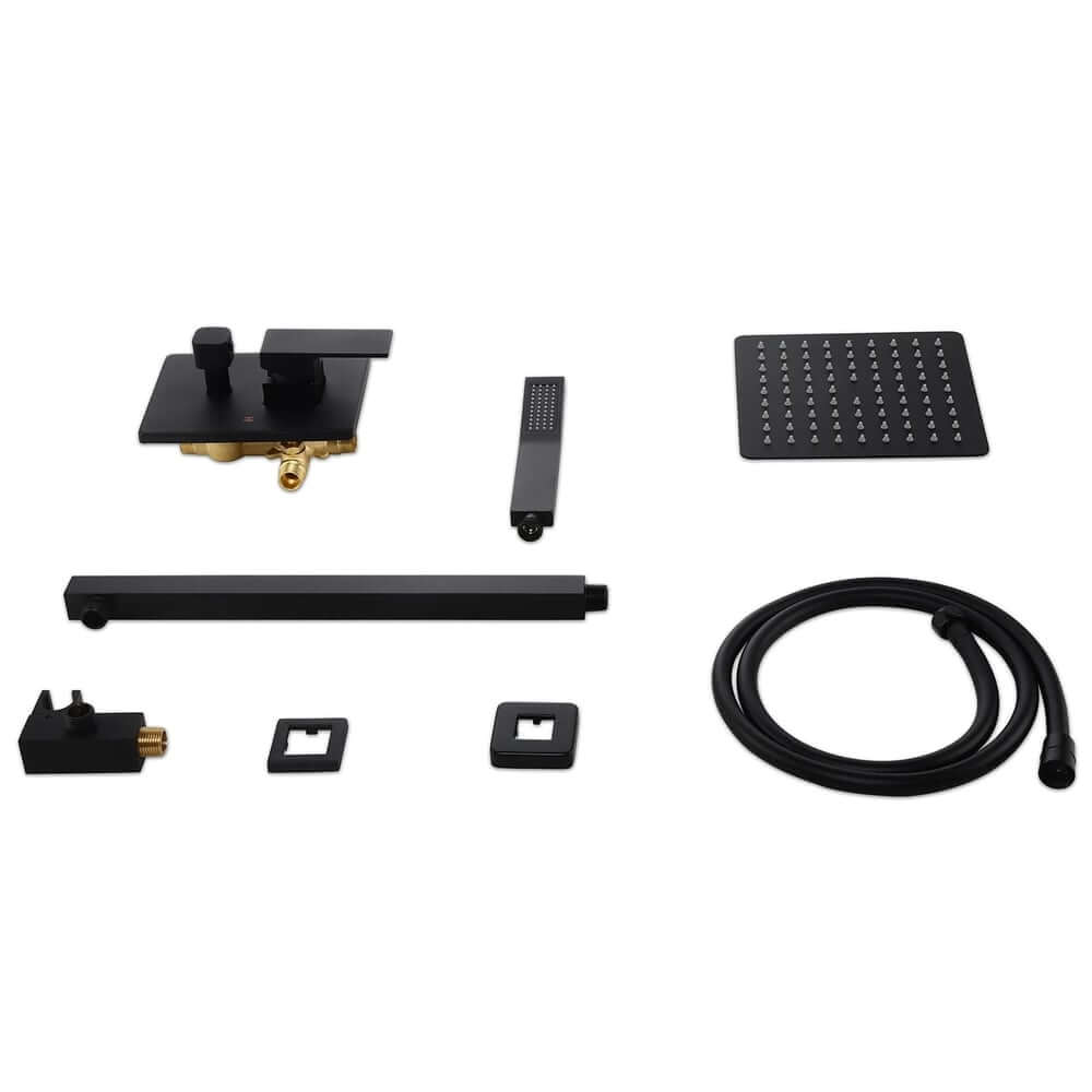 12-Inch Modern Brass Rain Shower System with Hand Shower