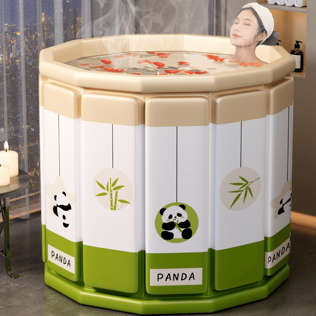 Foldable Adult & Kids Bathing Tub - Cute Panda Design with Excellent Insulation