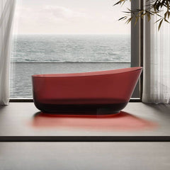 Casual Resin Oval Freestanding Bathtub with Single Slipper Soaking Bathtubs