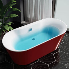 Ink Freestanding Bathtub with Roll Top, Oval Shape, Contemporary Style, Polymethyl Methacrylate (PMMA) Material, and Soaking Bath Therapy, Tub, 54"L x 29"W x 23"H Bathtubs
