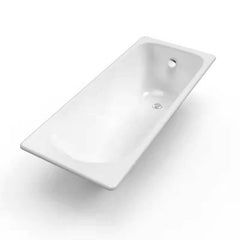 Simple Cast Iron Rectangular Chalk Drop-in Bathtub Soaking Back to Wall, Tub, 47"L x 27.5"W x 16.5"H Bathtubs