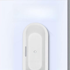 Cast Iron Modern Simple Style Elliptical Roll Top Soaking Freestanding Bathtub in White, 63"L x 29.5"W x 20"H, With Arm Bathtubs
