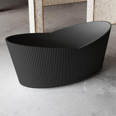 Modish Lucite Oval Freestanding Bathtub with Double Slipper Soaking Design Bathtubs