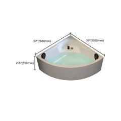Modern Acrylic White Corner Soaking Bathtub with Drain Assembly Included - 31.5"L x 31.5"W x 22"H Tub Bathtubs