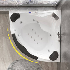 Nook Corner Bathtub in Casual Style, White Color, Back to Wall Design, Plexiglass Material & Soaking Bath Therapy, 47"L x 47"W x 26"H, Tub Only Bathtubs