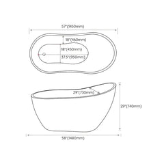 Modern Style Freestanding Soaking Bathtub Single Slipper Acrylic Bathtub for Bathroom Bathtubs
