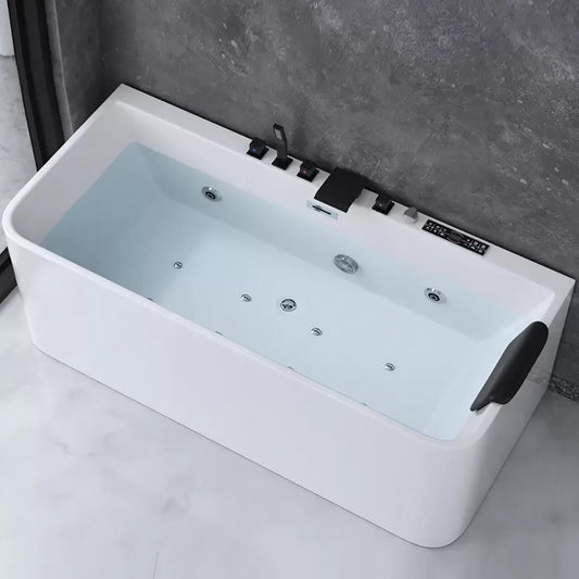 Luxury White Rectangular Bathtub with Intelligent Surfing Massage Features