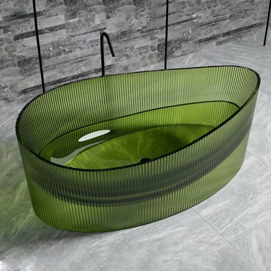 Transparent Green Double Soaking Bathtub with Spacious Design