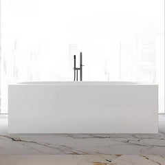 Bright White 67-Inch Acrylic Soaking Bathtub for a Single User