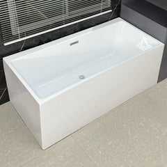 Ink Rectangular Freestanding Bathtub in Contemporary Style with Back to Wall Design, Polymethyl Methacrylate Material, and Soaking Bath Therapy, Tub, 39.4"L x 29.5"W x 24"H Bathtubs