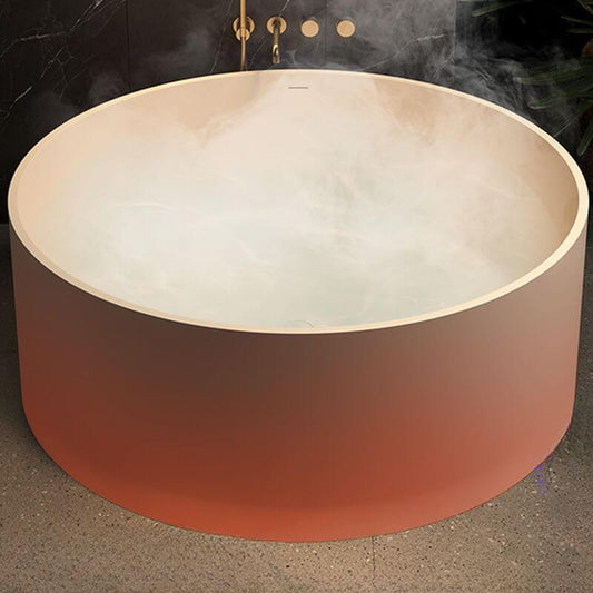 Ink Orbicular Freestanding Bathtub with Roll Top, Casual Style & Soaking Therapy, 51"L x 51"W x 22"H Bathtubs