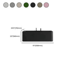 Ink Freestanding Bathtub with 3 Handles, Compression Faucet, Valve, Rectangular Shape, Casual Style, Back to Wall Design, 51"L x 30"W x 22"H Bathtubs