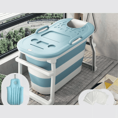 Modern Foldable Bath Tub for Adults - Space-Saving Design with Insulation Lid