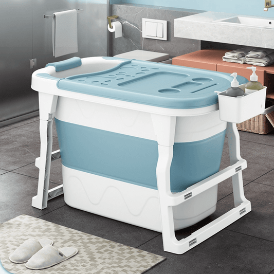 Modern Foldable Bath Tub for Adults - Space-Saving Design with Insulation Lid