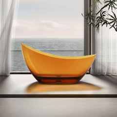Casual Resin Oval Freestanding Bathtub with Double Slipper Design for Soaking Bathtubs