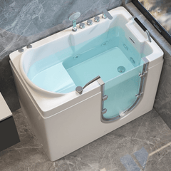 Ergonomic Walk-In Bathtub with External Door and Deep Soak for Elderly Comfort