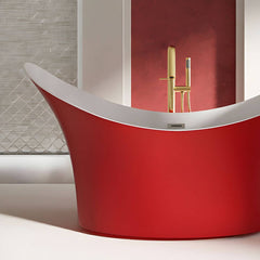 Luxurious Double Slipper Acrylic Modern Freestanding Soaking Bathtub with Slip-Resistant Surface Bathtubs