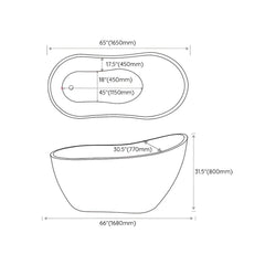 Modern Style Freestanding Soaking Bathtub Single Slipper Acrylic Bathtub for Bathroom Bathtubs