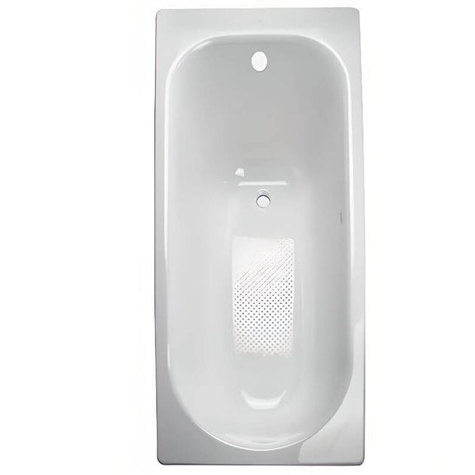 Cast Iron Rectangle White Contemporary Freestanding Bathtub with Roll Top Soaking Design, 59"L x 28"W x 17"H Bathtubs