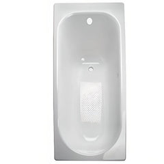 Cast Iron Rectangle White Contemporary Freestanding Bathtub with Roll Top Soaking Design, 59"L x 28"W x 17"H Bathtubs