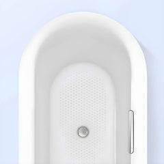Modern White Oval Freestanding Bathtub with Soaking Function and Slip-Resistant Surface - Tub Bathtubs
