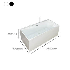 Ink Rectangular Freestanding Bathtub in Contemporary Style with Back to Wall Design, Polymethyl Methacrylate Material, and Soaking Bath Therapy, Tub, 39.4"L x 29.5"W x 24"H Bathtubs