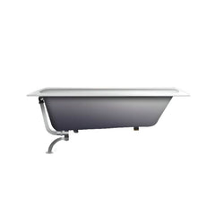 Cast Iron Rectangle White Contemporary Freestanding Bathtub with Roll Top Soaking Design, 59"L x 28"W x 17"H Bathtubs