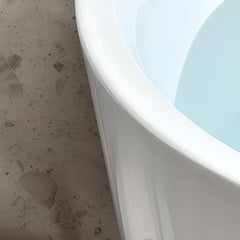Nook Corner Bathtub with Seat, Back to Wall, Chalk Color, Modern Simple Style, Soaking Therapy, PMMA Material, 31.5"L x 31.5"W x 24.8"H, Tub Bathtubs