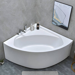 Flat Bottom Antique Finish Bathtub Back to Wall Soaking Corner Bath Tub - 35"L x 35"W x 25"H Tub with Sliver 4-Piece Set Bathtubs