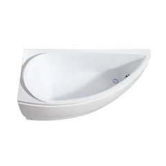 Contemporary White Acrylic Corner Bathtub with Drain for Washroom - 52"L x 30"W x 26"H Tub Left Bathtubs