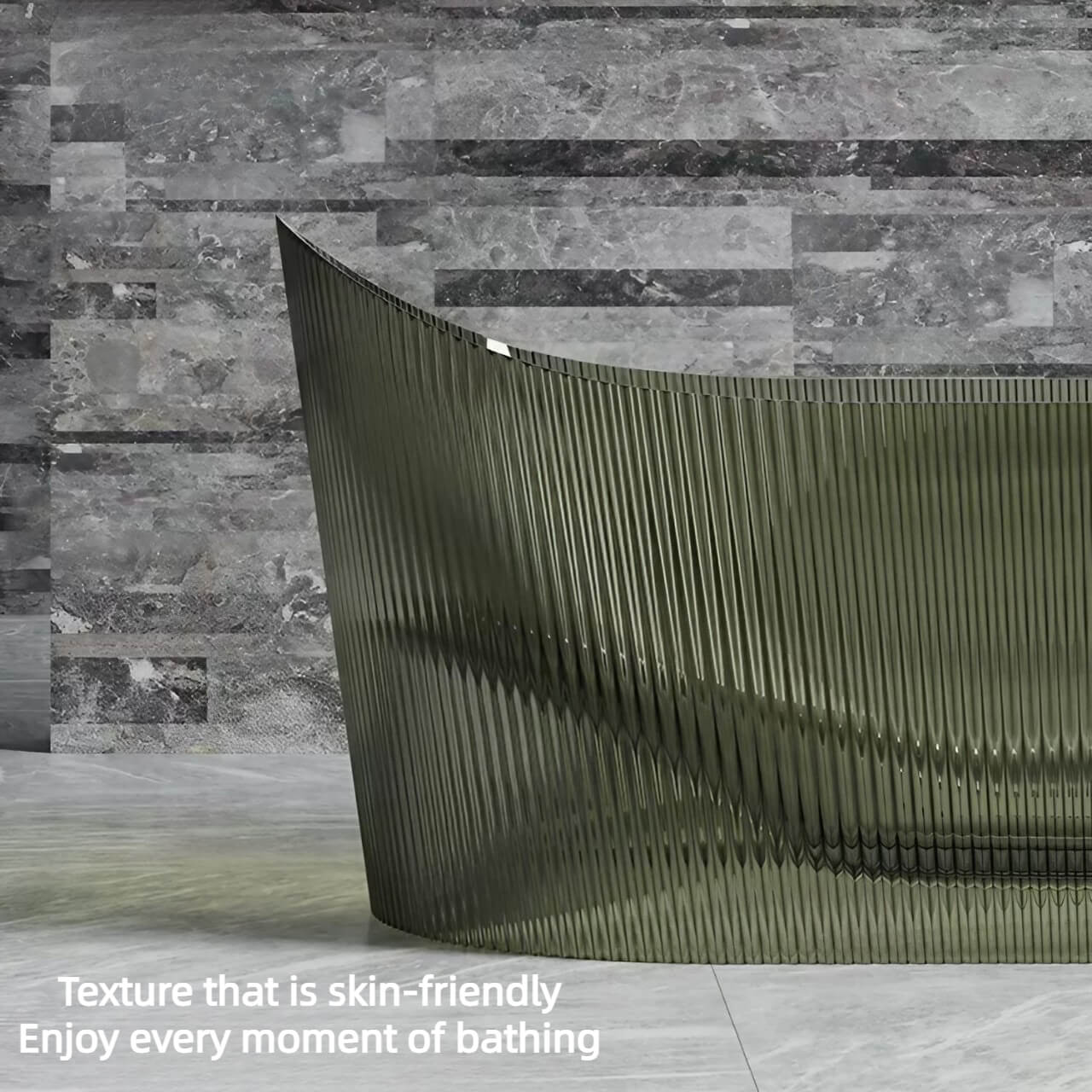 Sleek 67-Inch Oval Bathtub in Olive Green, Perfect for Relaxing Soaks