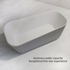 Ergonomic white rectangular soaking bathtub for single user