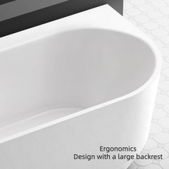 Spacious Single-Soak Oval Bathtub in Pristine White Finish