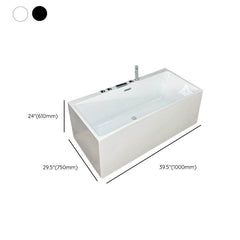 Ink Rectangular Freestanding Bathtub in Contemporary Style with Back to Wall Design, Polymethyl Methacrylate Material, and Soaking Bath Therapy, Tub, 39.4"L x 29.5"W x 24"H Bathtubs