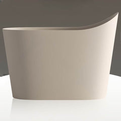 Casual Oval Freestanding Bathtub with Single Slipper Design for Soaking and Seat Included Bathtubs