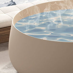 Ink Orbicular Freestanding Bathtub with Roll Top, Simplistic Style, and Soaking Bath Therapy Bathtubs