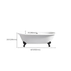 Modern Oval Porcelain Enameled Cast Iron Clawfoot Soaking Bathtub in Roll Top Design - 78cm x 59.5cm Bathtubs