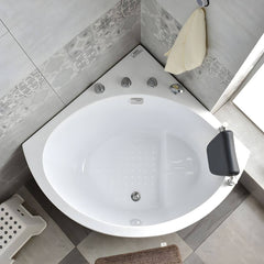 Modern Bathtub Acrylic Corner Soaking with Drain and Overflow Trim - Tub Left 42"L x 35"W x 26"H Bathtubs